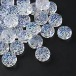 35Pcs Transparent Spray Painted Glass Beads