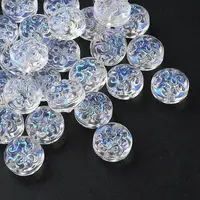 35Pcs Transparent Spray Painted Glass Beads