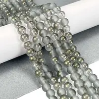 Frosted Transparent Glass Bead Strands