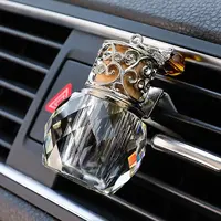 Glass Empty Refillable Perfume Bottles Car Air Vent Clips
