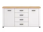 Široká komoda lotta - bílá/dub artisan