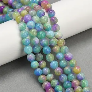 Natural Dyed White Jade Beads Strands