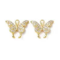 Brass Micro Pave Cubic Zirconia Charms