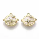 Brass Micro Pave Clear Cubic Zirconia Charms