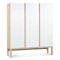 Třídveřová šatní skříň artos - dub sofia/bílá
