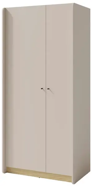 Dvoudveřová šatní skříň rudy - béžová/dub olejovaný
