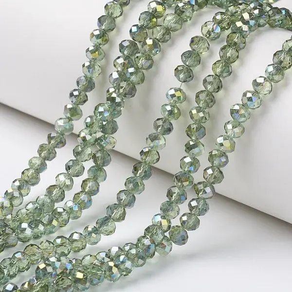 Electroplate Transparent Glass Beads Strands