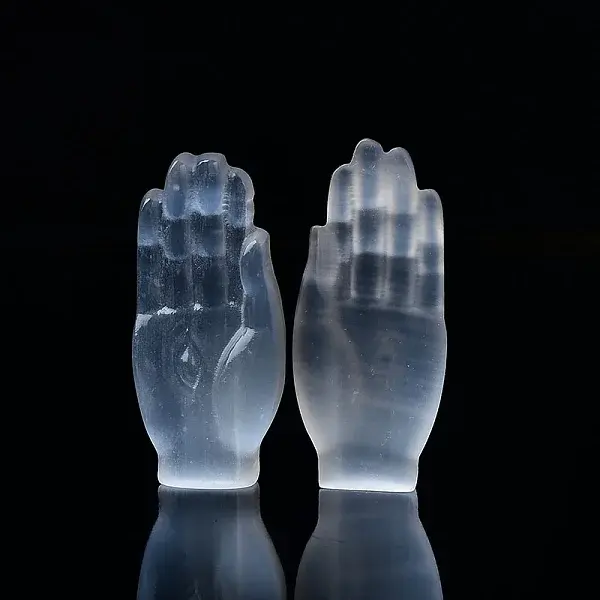 Buddha Hand with Eye Natural Selenite Figurines