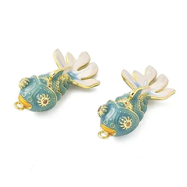 Brass Micro Pave Cubic Zirconia Enamel Pendants