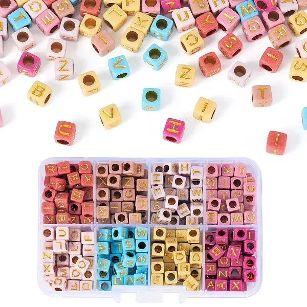 48G 8 Colors Opaque Acrylic Beads