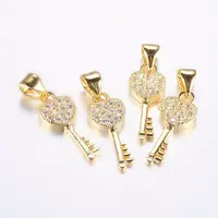 Long-Lasting Plated Brass Micro Pave Cubic Zirconia Pendants