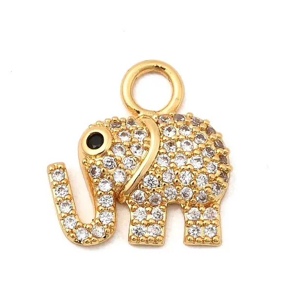 Brass Micro Pave Cubic Zirconia Charms