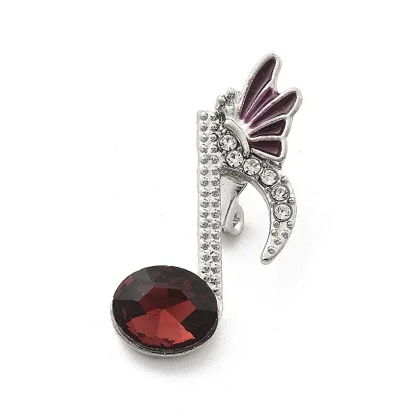 Musical Note Rhinestone Brooch Pins