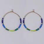 Glass Colorful Beads Hoop Earrings for Women