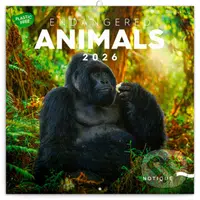 NOTIQUE Nástenný poznámkový kalendár Endagered animals (Ohrozené druhy) 2026