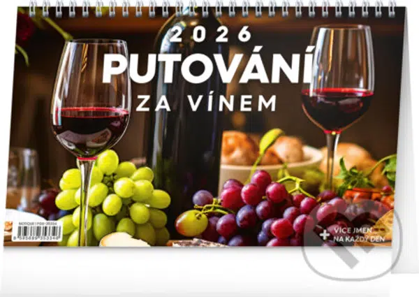 NOTIQUE Stolní kalendář Putování za vínem 2026 (řádky)