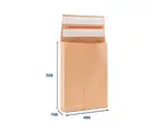 100 ks - Obálka papírová s křížovým dnem a bočními sklady (kraft) 400x500, 2 lepící pásky