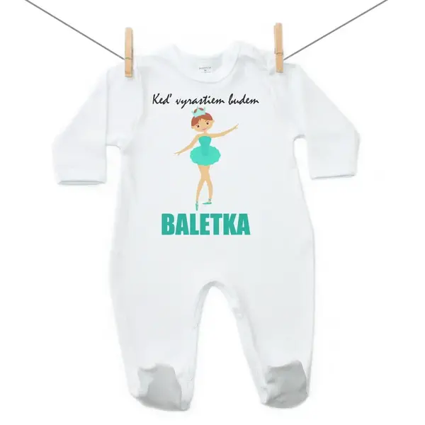 Boodyy Overal Keď vyrastiem budem baletka 56 (0-2 mesiace)