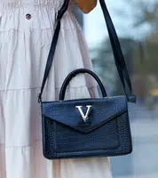 Gemre Shoulder bag with crocodile leather motif Barsa