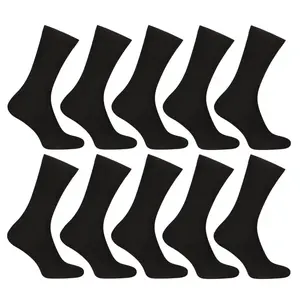 10PACK ponožky vysoké bambusové čierne (10PBV01) M
