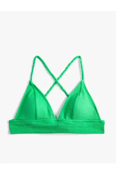 Koton Bikiny Top Bralette Cross Strap Kryté Texturou