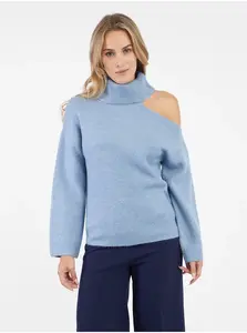 Orsay Světle modrý dámský rolák s průstřihem - Dámské