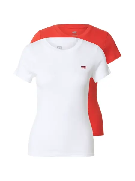 LEVI'S ® Tričko 'Essential Tee (2-Pack)'  červená / biela