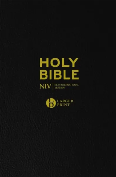 NIV Larger Print Black Leather Bible - New International Version