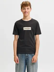 Jack & Jones Junior Tričko 'JORNORREBRO'  krémová / čierna