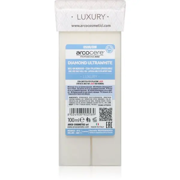 Arcocere Luxury Diamond Ultrawhite epilačný vosk roll-on 100 ml