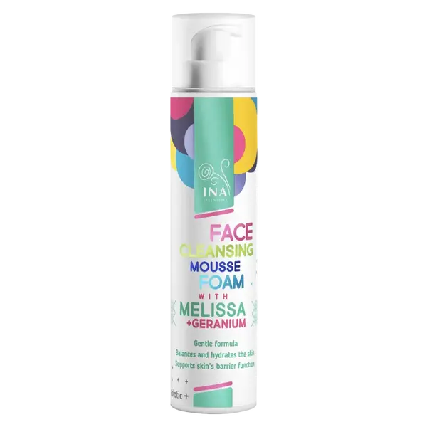 InaEssentials Přírodní čisticí pěna na obličej s Meduňkou a Gerániem 90 ml