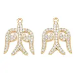 Brass Micro Pave Clear Cubic Zirconia Pendants