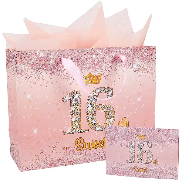Sixteenth Birthday Paper Tote Bags with Handles