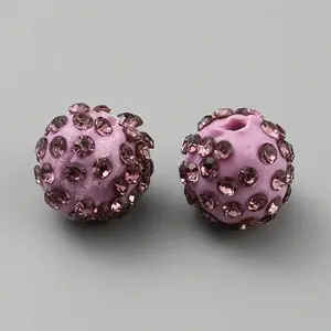 Handmade Polymer Clay Rhinestone Beads
