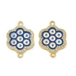 Brass Micro Pave Clear Cubic Zirconia Connector Charms