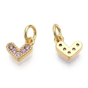 Brass Micro Pave Cubic Zirconia Charms