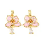 Brass Micro Pave Clear Cubic Zirconia Pendants
