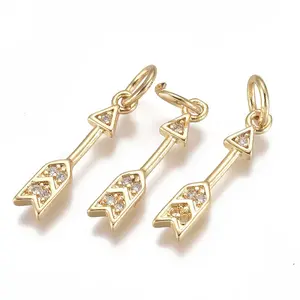 Brass Micro Pave Cubic Zirconia Pendants