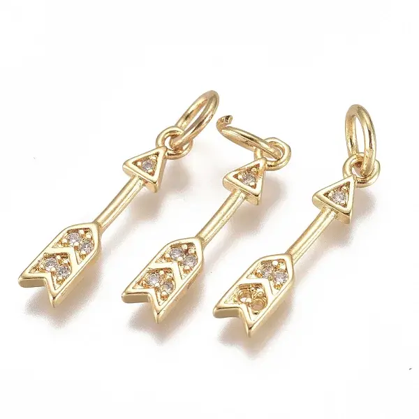 Brass Micro Pave Cubic Zirconia Pendants