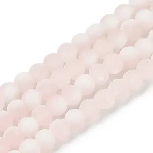 Frosted Crackle Glass Beads Strands