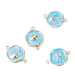 4Pcs Ocean Brass Enamel Links Connector Charms