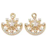 Brass Micro Pave Clear Cubic Zirconia Charms