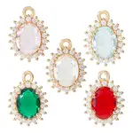 10Pcs 5 Colors Brass Micro Pave Cubic Zirconia Pendants