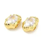 Brass Pave Cubic Zirconia Beads