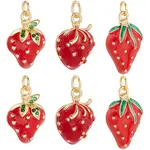 6Pcs 3 Style Brass Enamel Pendants