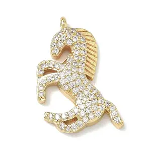 Brass Micro Pave Cubic Zirconia Pendants