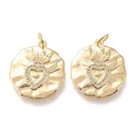 5Pcs Brass Micro Pave Clear Cubic Zirconia Pendants