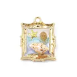 Alloy Enamel with Natural Conch Pendants