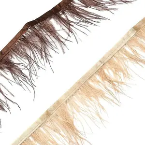 2Pcs 2 Colors Fashion Ostrich Feather Trimming