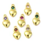 30Pcs Brass Micro Pave Cubic Zirconia Pendants